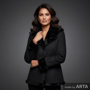 Calvin Klein Faux Fur/Suede Jacket Size M